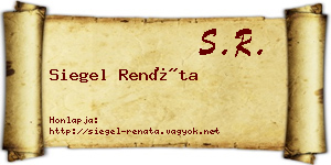 Siegel Renáta névjegykártya